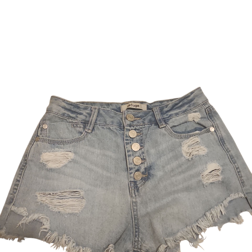 Refuge Distressed Denim Women Shorts, Size4